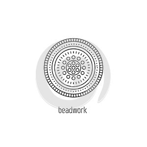Beadwork line icon photo