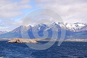 The Beagle Channel Patagonia Argentina develops between several islands;