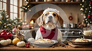 Beagle Chef\'s Delight: Crafting Culinary Magic for a Memorable Christmas Dinner