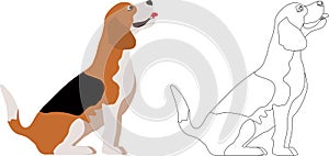 Beagle dog cartoon animal illustration.