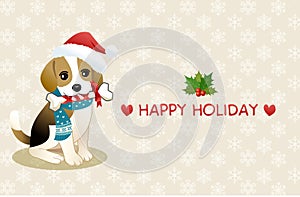 Beagle dog with holiday message