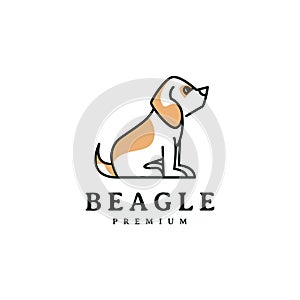 Beagle logo design with monoline