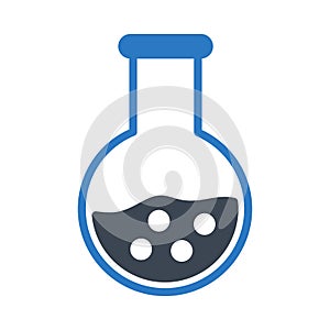 Beaker glyph colour vector icon