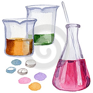 Beakers clinic pharmacy set.