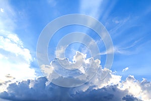 Beam of light and the clouds