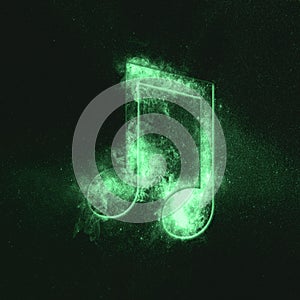 Beamed Eight music note symbol. Green symbol