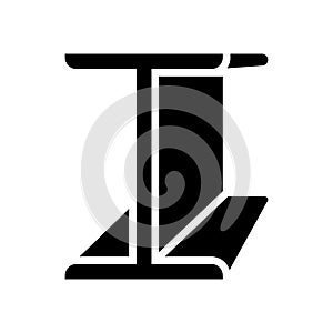 beams metal profile glyph icon vector illustration