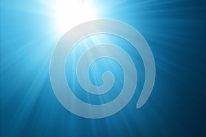 Beams Sunlight Refracting Through Clear Water