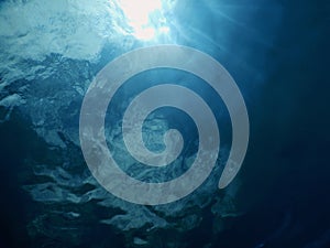 Beams Sunlight Refracting Through