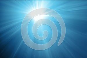 Beams Sunlight Refracting Through Clear Water