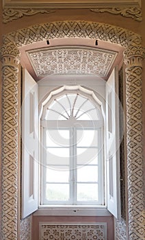 Beams of sunlight in the window