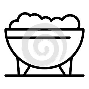 Bean food icon outline vector. Baked dish