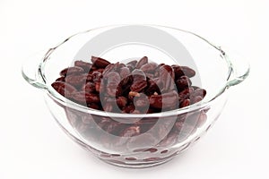 The bean in glass dish