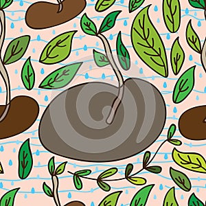 Bean life seamless pattern