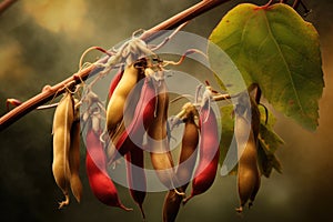 Bean pods in the garden