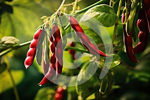 Bean pods in the garden