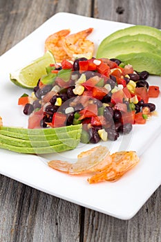 Bean salad dish on table