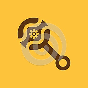 Beanbag icon. design. Rattle and maraca, clack, Beanbag symbol. web. graphic. AI. app. logo. object. flat. image. sign
