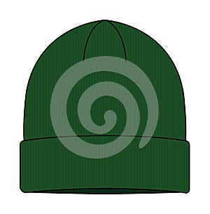 Beanie hat knit cap  template vector illustration | Green