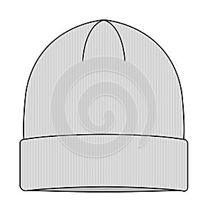 Beanie hat knit cap  template vector illustration | white