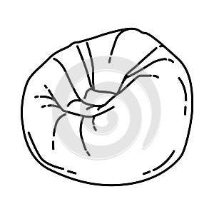 Beanless Bag Icon. Doodle Hand Drawn or Outline Icon Style
