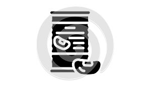 beans canned food glyph icon animation