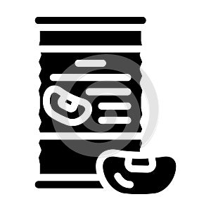 beans canned food glyph icon vector illustration