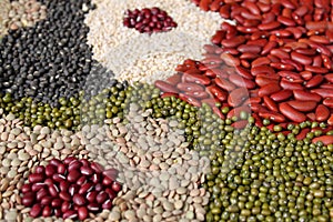 Beans, legumes assortment photo