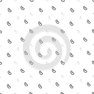 Beans outline seamless pattern on transparent background