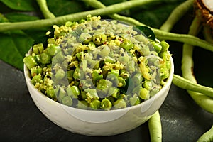 Beans stir fry with coconut