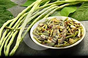 Beans stir fry with coconut- mezhukkupuratii.