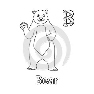 Bear Alphabet ABC Coloring Page B