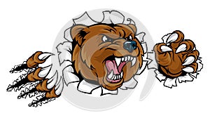 Bear Angry Mascot Background Claws Breakthrough