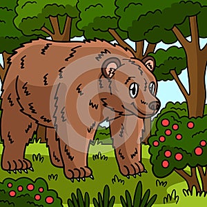 Bear Animal Colored Cartoon Illustration photo