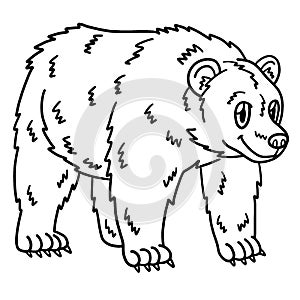 Bear Animal Isolated Coloring Page for Kids photo