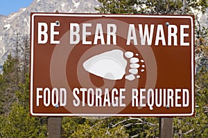 Bear aware sign