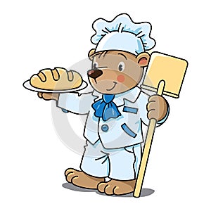 Bear baker Animals and professions ABC. Alphabet B