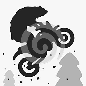 Bear Bike Vector Illustration