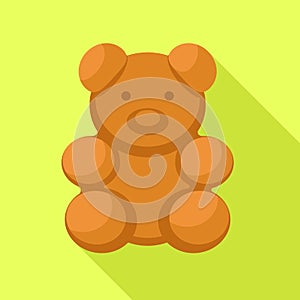 Bear biscuit icon, flat style