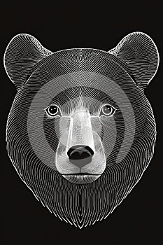 A bear with a black and white face