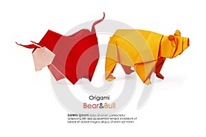 Bear and bull origami