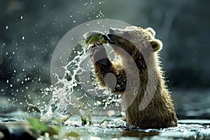 Bear Catching Fish: National Geographic Shot photo