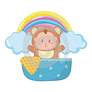 Bear costume in a cradle vector illustration