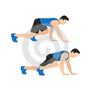 Bear Crawl Exercise introduction step with healthy man photo