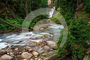 Bear Creek Falls in the Glacier National Park of Canada, Columbia-Shuswap A, Rogers Pass area