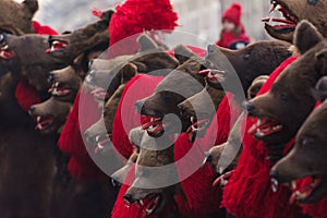 Bear Dance. Winter holiday tradition in Romania