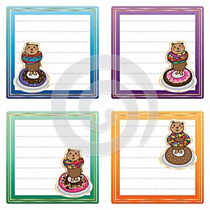 Bear donut card template