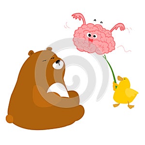 Bear duck and playful brain