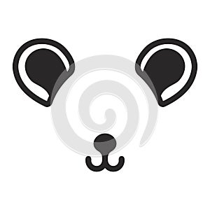 Bear ear icon on a white background. Vector illustration