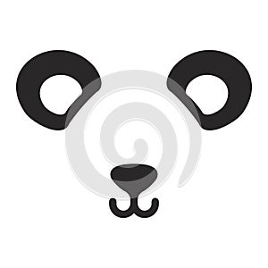 Bear ear icon on a white background. Vector illustration